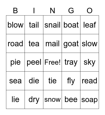 Phonics Bingo! Bingo Card