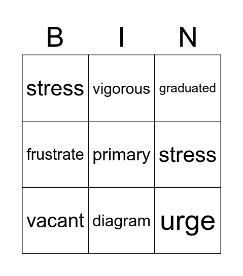 WW3 - Lesson 11 Bingo Card