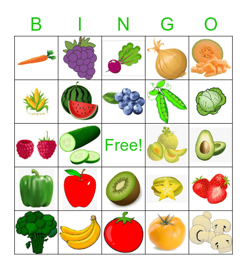 NutriBingo Card