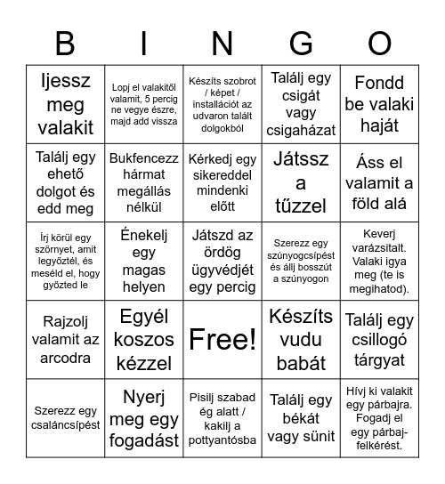 GOBLINGO Bingo Card