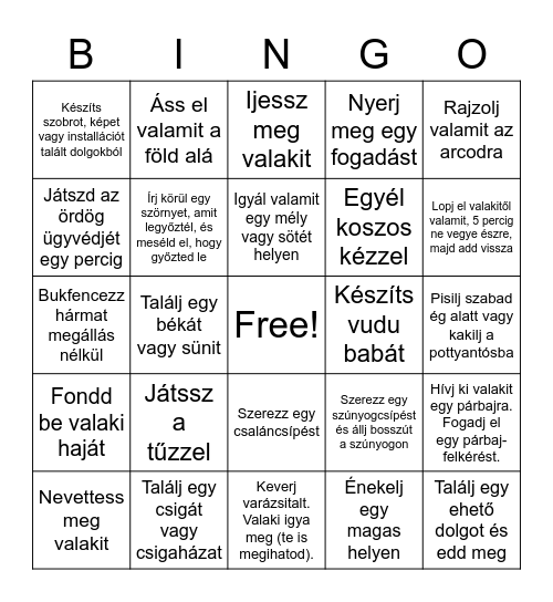 GOBLINGO Bingo Card