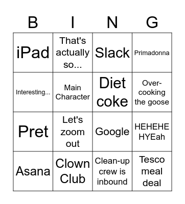 Nick Bingo Card