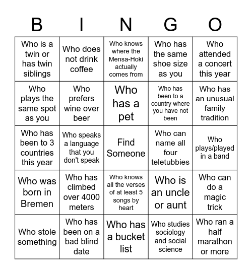 FREE BEER Bingo Card