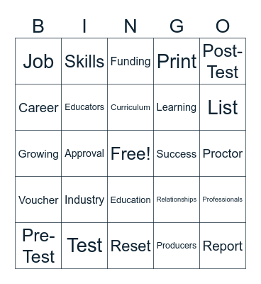 Incorporating Industry Certifications in CTE Bingo Card