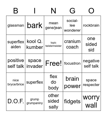 Superflex Bingo Card