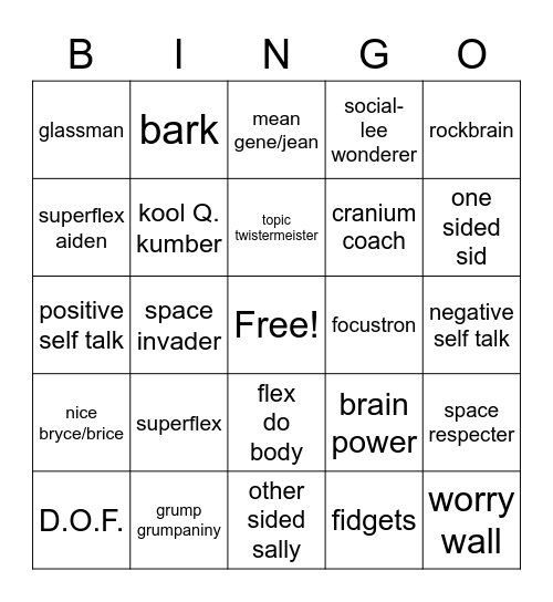 Superflex Bingo Card