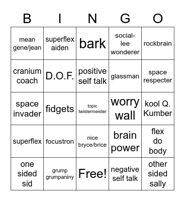 Superflex Bingo Card