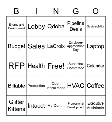 PSC Bingo Card