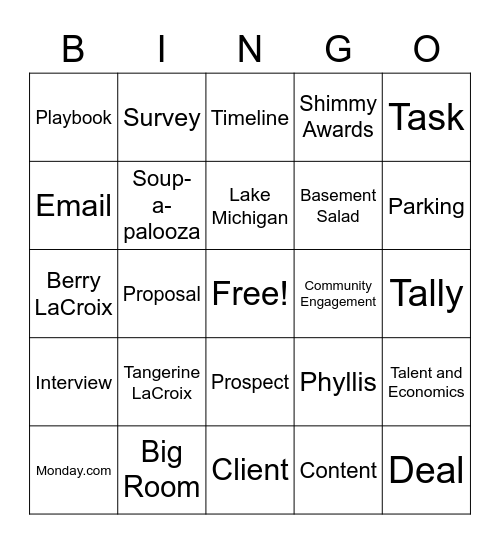 PSC Bingo Card