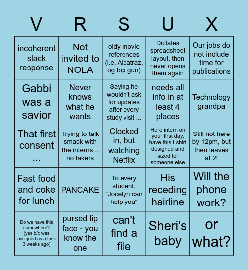Hummer Lab Bingo Card