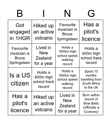 GEP Away Day Bingo Card