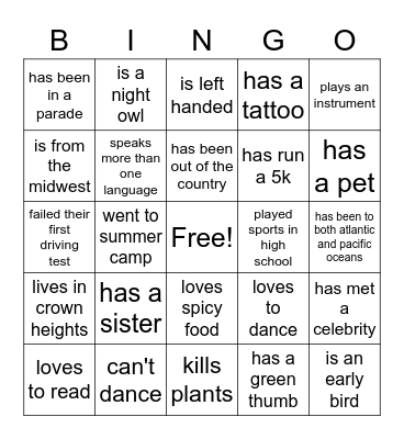 Comms Team Bingo Card