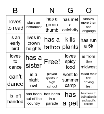 Comms Team Bingo Card