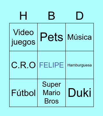 HBD BINGO Card