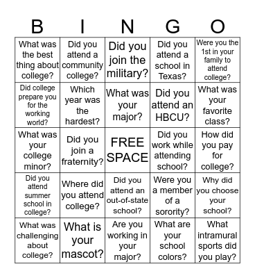 Generation Texas Week Bingo Card