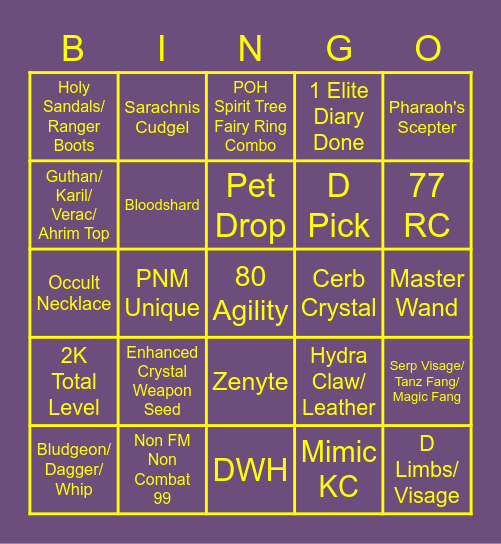 Duderitos GIM BINGO #2 Bingo Card