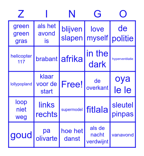 Flitsende Bingo Card