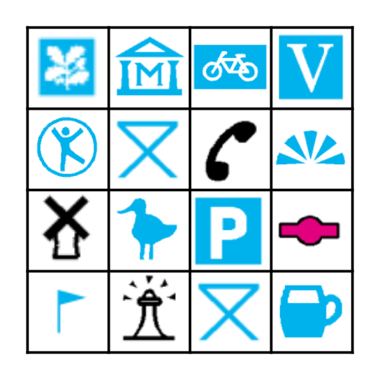 Map Symbols Bingo Card