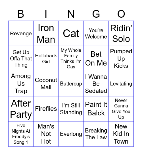 Road Trip Bingo Card