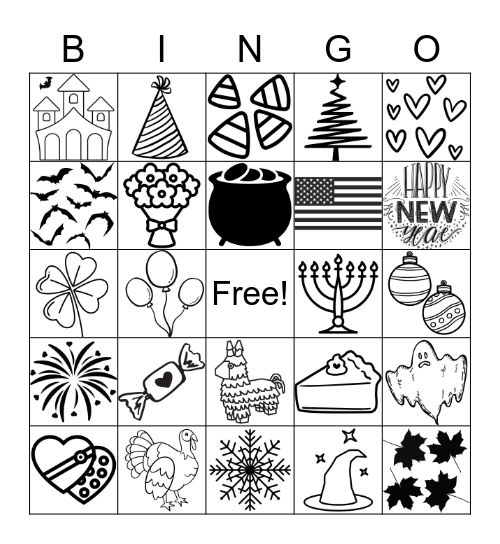Holiday Bingo Card