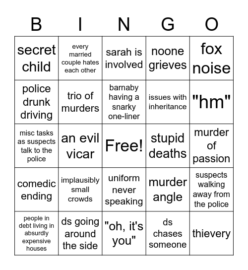 midsommer bingoed Bingo Card