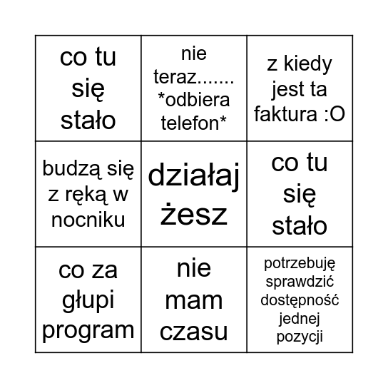 JACA BINGO Card