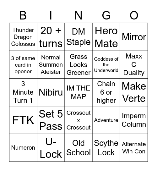 DL 2 Bingo Card