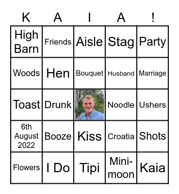 Kaia's Hen Party Bingo Card