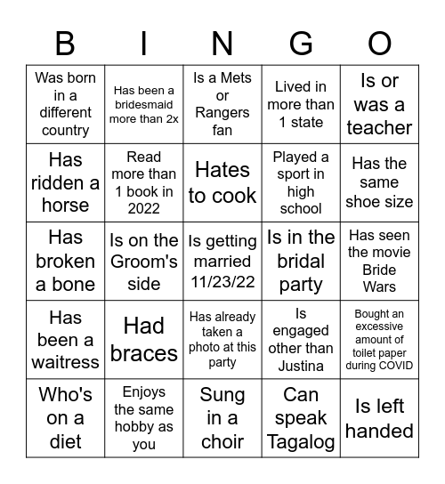 Find the Person Who... Bingo Card