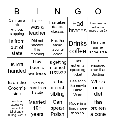 Find a Person Who... Bingo Card