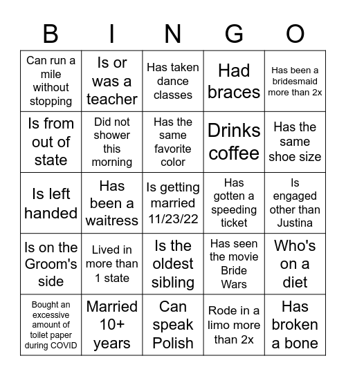 Find a Person Who... Bingo Card