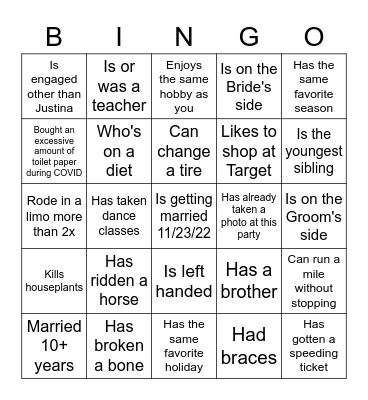 Find a Person Who... Bingo Card