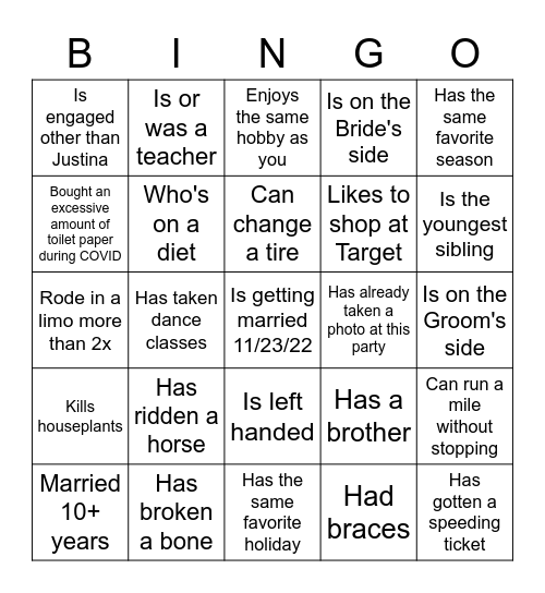 Find a Person Who... Bingo Card