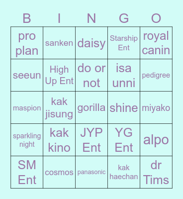 Bingo milik Seeun Bingo Card