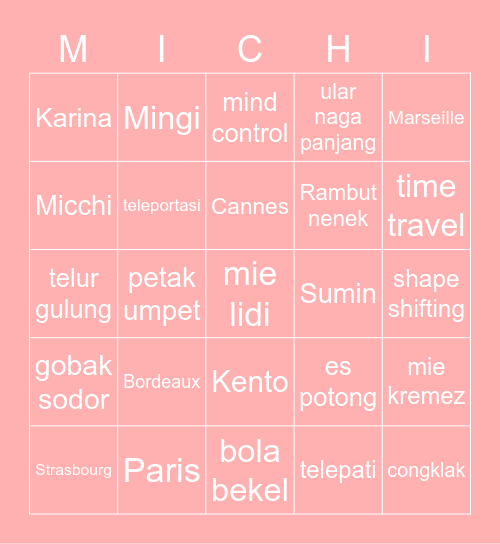 Bingo 🛒 Bingo Card