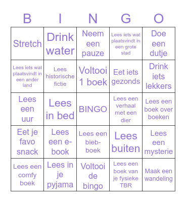 Readathon Bingo Card