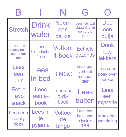 Readathon Bingo Card