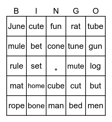 Lesson 3 Bingo Card