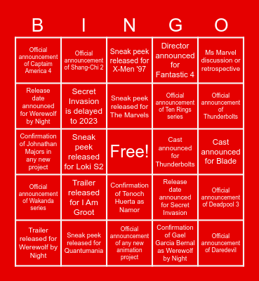 Cavefoot00 SDCC Bingo Card