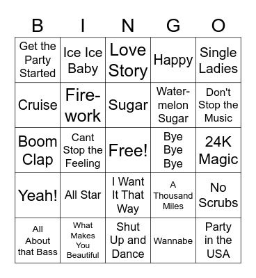 Singo Bingo Pop Bingo Card