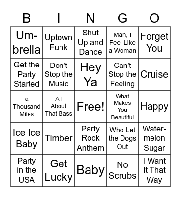 Singo Bingo Pop Bingo Card