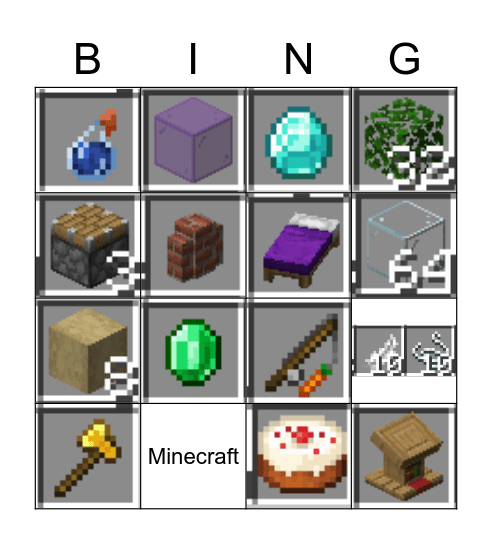 Minecraft Bingo Card