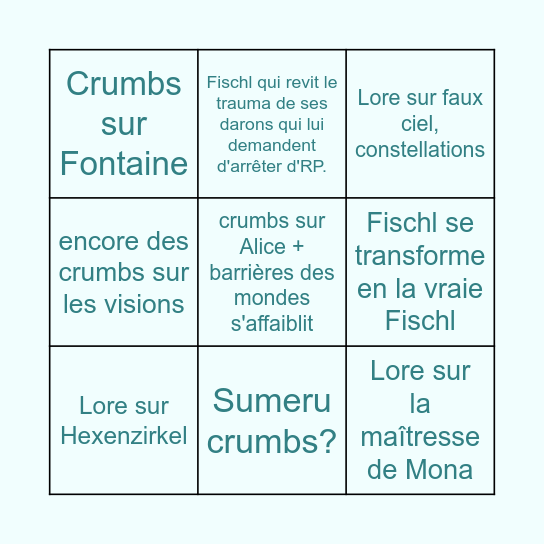 2.8 îles bingo Card