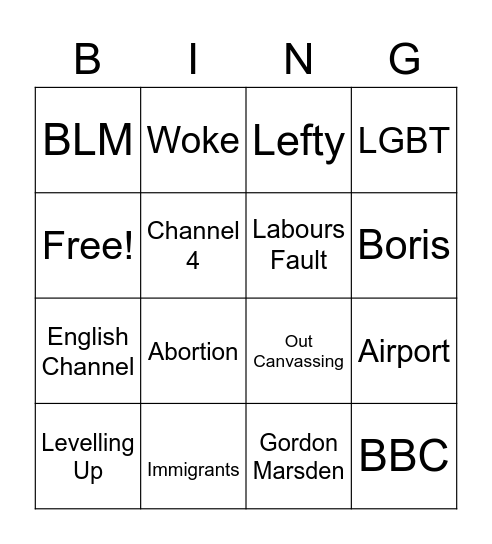 Bemton Bingo Card