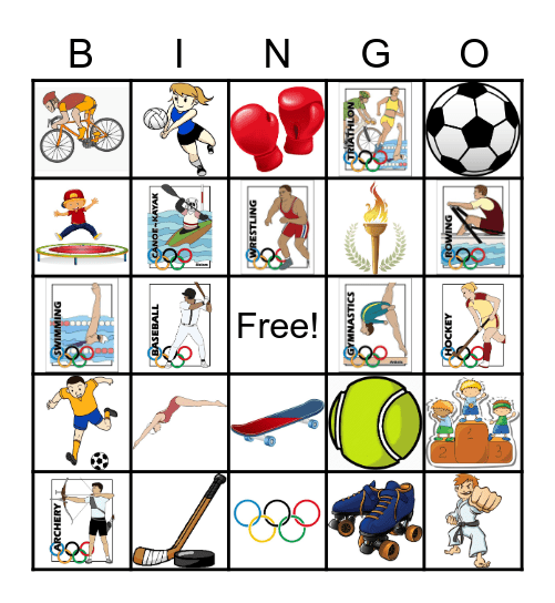 Olympics Bingo Card