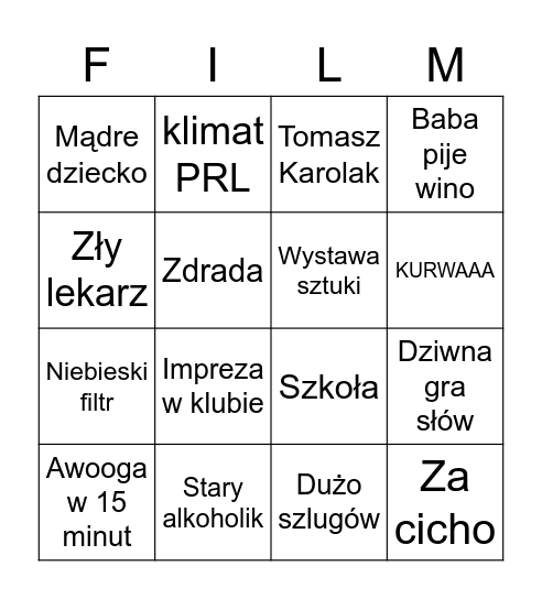 Polskie filmy Bingo Card