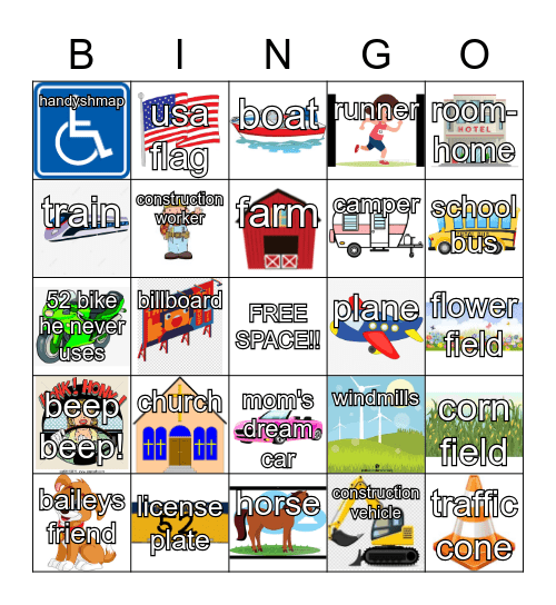 travel bingo Card