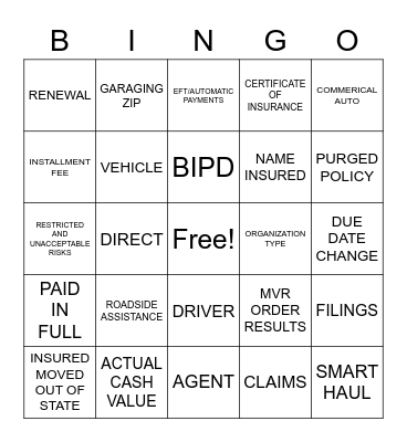 TEAM HAMMILL BINGO Card