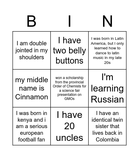 Bingo #926 Bingo Card