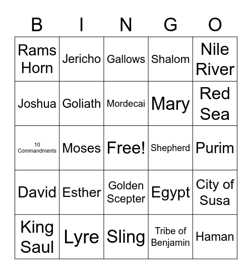 Teen Survivors in the Bible Bingo Card